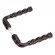 Poignée double torsadée pour grilles et portails - aluminium noir