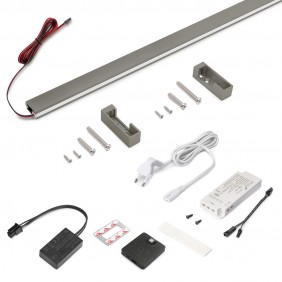 Kit barre penderie Luxe LED NeonLynx V et détecteur de mouvement - titane EMUCA