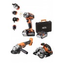 Pack 3 machines 18V + Batterie 4Ah et Chargeur - Pro 18V AEG Powertools