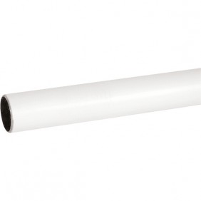 Tube de penderie rond en aluminium - 3 mètres - blanc mat DUVAL