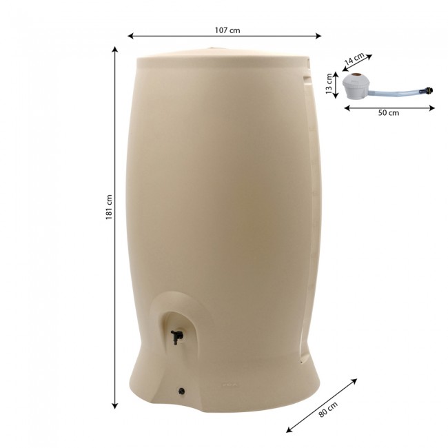 Récupérateur D'eau Beige + Kit Collecteur - 1000 Litres - Recup'O EDA ...