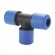 Té égal PE pour tube PE Ø 20 mm - instantané - Speedfit Blue