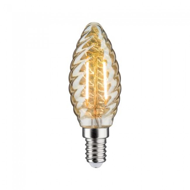 Ampoule LED flamme - E14 - 2500K - vintage - torsadé doré PAULMANN