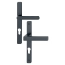 Poignées de porte sur plaques étroite 195 mm saillie réduite - Toulon HOPPE