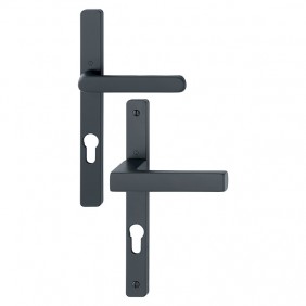 Poignées de porte sur plaques étroite 195 mm saillie réduite - Toulon HOPPE