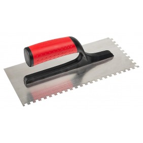 Platoir à colle en inox - 28x12cm - monture polyamide - dents carrées 6x6mm TALIAPLAST