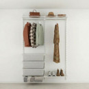 Kit dressing mural ouvert complet blanc - penderie et 4 paniers -1,27m ELFA