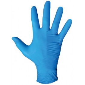 Gants jetables en nitrile non poudré bleus - boîte de 100 pièces JUBA