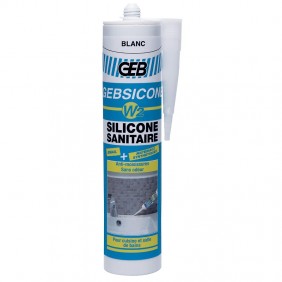 Mastic silicone sanitaire - cartouche 310 ml - Gebsicone W2 GEB
