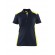 Polo de travail femme en coton 3390 - bleu marine foncé et jaune fluo