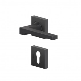 Poignées de porte sur rosaces carrées série ER 57Q Soho - noir mat KARCHER DESIGN