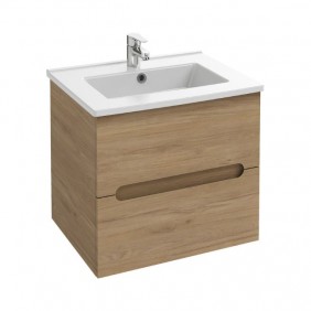 Meuble salle de bain 60 cm 2 tiroirs avec vasque - Chêne Colorado - Ola Up JACOB DELAFON