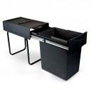 Poubelle de tri sélectif Recycle pour cuisine - 1 x 20L - noir EMUCA