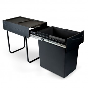 Poubelle de tri sélectif Recycle pour cuisine - 1 x 20L - noir EMUCA