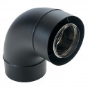 Coude à 87° pour poêle à granulés étanche - diamètre 80x125 TEN
