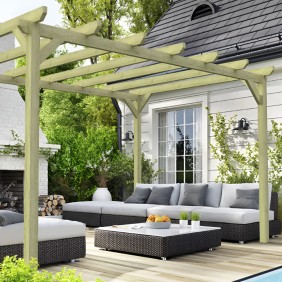 Pergola en bois massif Cambados 4,2x3 m MADERLAND