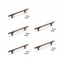 Lot de 5 poignées bâton pour meubles Riad en aluminium finition bronze EMUCA