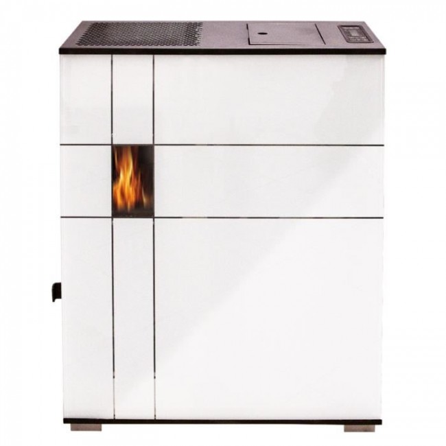 Poêle à granulés - 4,6KW - Eros - Blanc et Bordeaux Interstoves