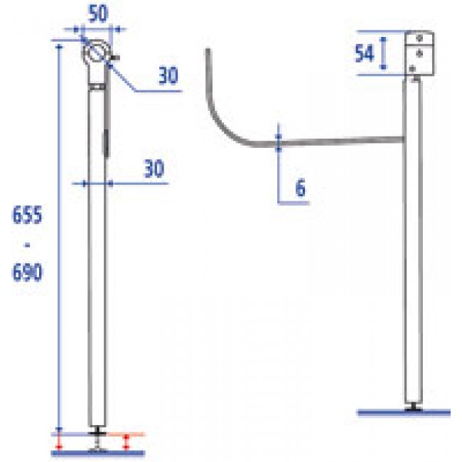 shéma Béquille de soutien pour barre relevable PELLET ASC