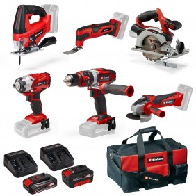 Pack 6 machines 18V + batteries + sac de transport EINHELL