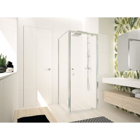 Porte de douche pivotante avec verre transparent - 84 à 90 cm - Ocean G NOVELLINI