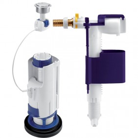Mécanisme chasse d'eau avec flotteur - double touche - 3V102 compact NICOLL