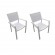 Lot de 2 fauteuils PALMA empilables en aluminium et textilène blanc