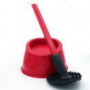 Brosse WC silicone avec picots - 100% hygiénique - framboise PAPADO