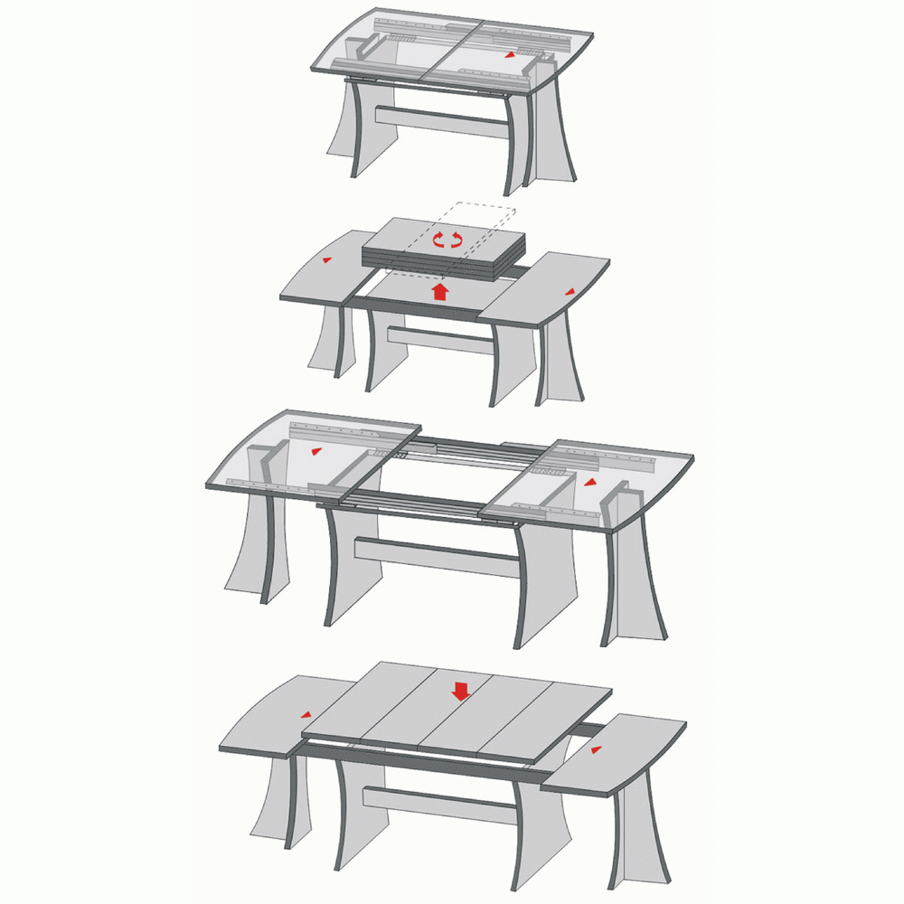Ferrure de table escamotable - TopFlex KESSEBÖHMER