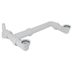 Siphon gain de place pour évier double cuves NICOLL