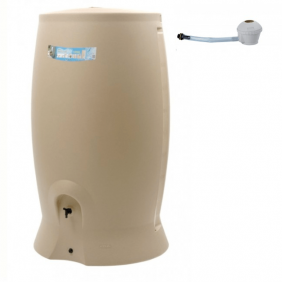 Récupérateur d'eau beige + kit collecteur - 1000 litres  - Recup'O EDA PLASTIQUES