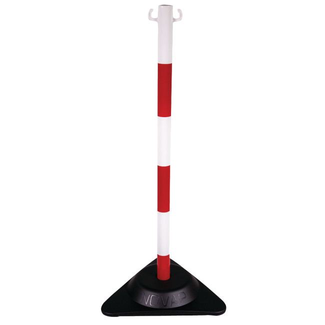 Poteau de balisage X-POST sur socle lesté - rouge et blanc NOVAP