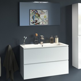 Meuble de salle de bains suspendu - Adele - 90 cm - 2 finitions BATHDESIGN