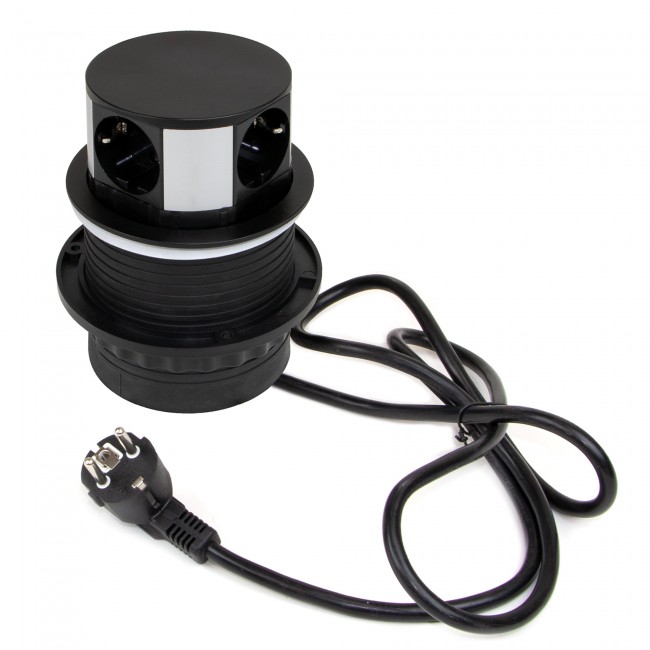 Multiprises à encastrer - rétractable - 5 prises - Vertikal Push 100 - Bricozor 3.jpg EMUCA