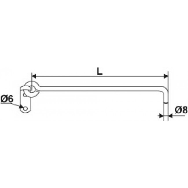 Crochet à crémaillère en aluminium noir - schema TORBEL