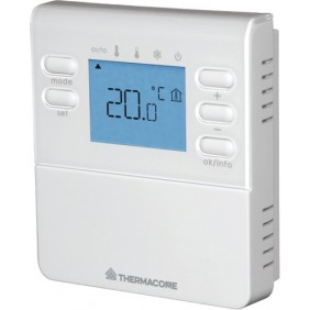 Thermostat d'ambiance digital filaire avec 2 modes de réglage THERMACOME
