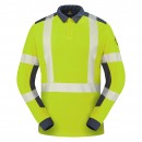 Polo haute visibilité multirisques LAPILLI jaune fluo / bleu marine CEPOVETT SAFETY