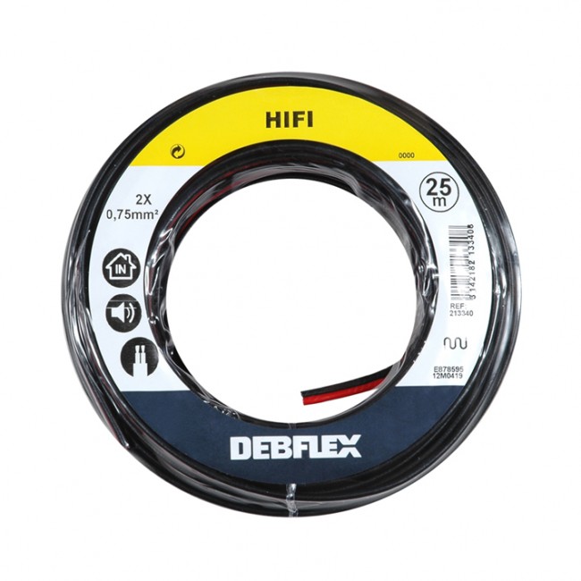 Câble HIFI - 2 x 0,75 mm² - noir/rouge DEBFLEX