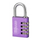 Cadenas aluminium à code - ALUCODE - 4 molettes - violet FTH THIRARD