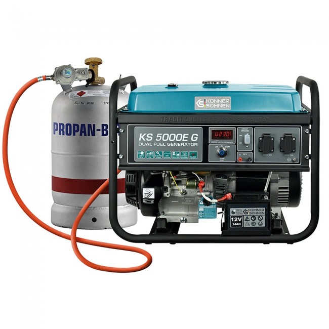 Groupe électrogène à essence:gaz - démarrage manuel:électrique - 4,5 kW - 230V - KS 5000E G - Bricozor.jpeg KONNER & SOHNEN