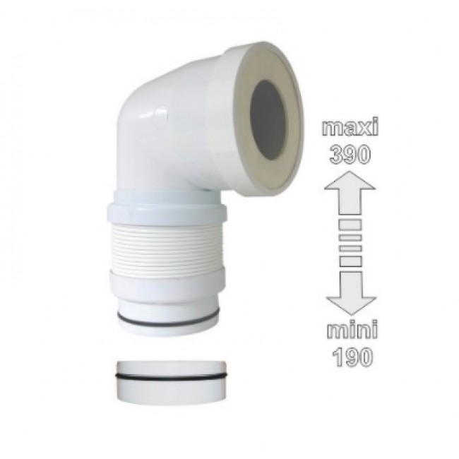 Schéma Pipe wc coudée et extensible - Magic Pipe REGIPLAST