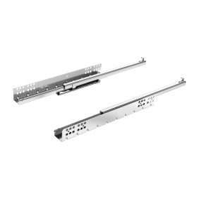 Paire de coulisses à billes Quadro 25 Push to Open - tiroir bois 16 mm - montage par enfichage - 22 kg HETTICH