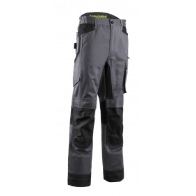 Pantalon de travail renforcé stretch multipoches BARU gris et jaune Coverguard