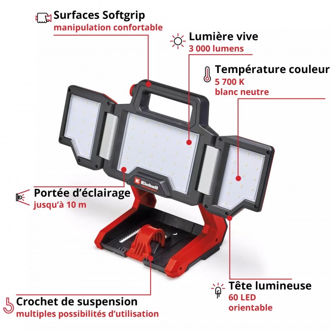 Projecteur triple panneaux LED 18V - TP-CL 18:3000 Li - Solo - Power X-Change - Bricozor 2.jpeg EINHELL