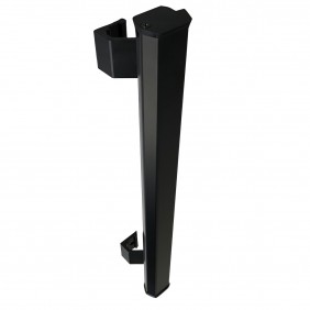 Bâton maréchal Phare en aluminium laqué noir mat 9005 - adaptable Atrius