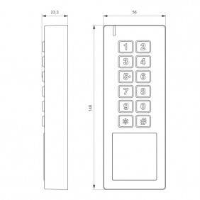 Clavier et lecteur RFID AWK2 autonome avec électronique déportée -IP65 Izyx