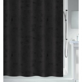 Rideau de douche - 120 x 200 cm - Noir - Polyester - GEORGES SPIRELLA