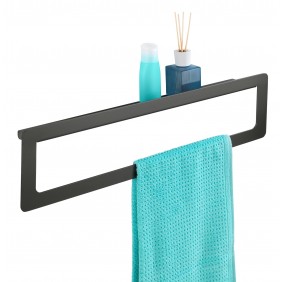 Porte-serviettes avec tablette Montella, aluminium WENKO