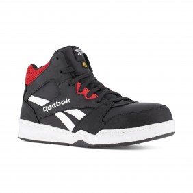 Baskets de sécurité hautes BB4500 SAFETY S3S SRC HRO ESD - cuir noir et rouge Reebok