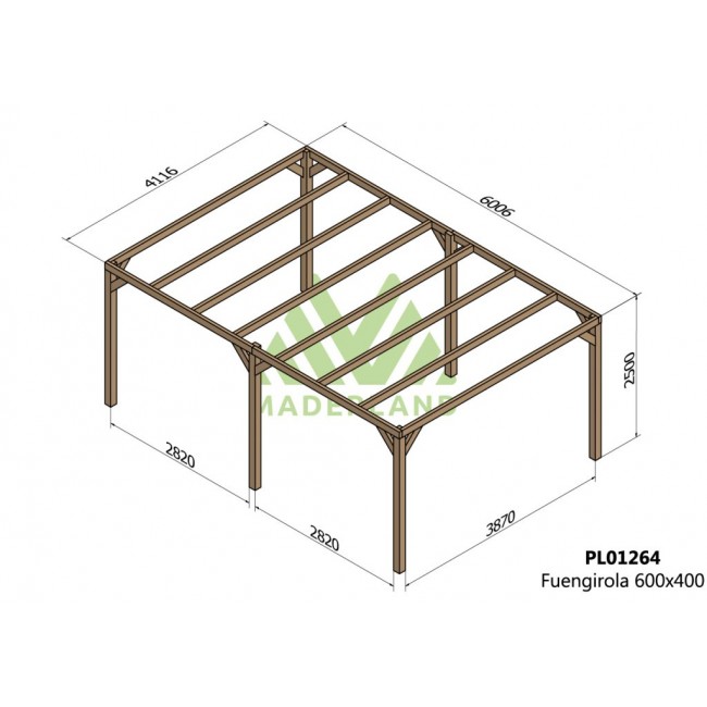 Pergola autoportante en bois lamellé-collé Fuengirola 6x4x2,5m-PL01264.jpg MADERLAND